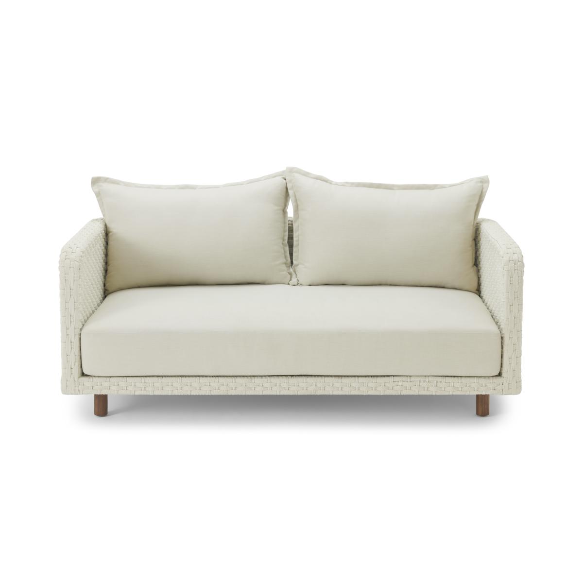 Nayan 2 Seater Woven Garden Sofa, Natural White – image 2