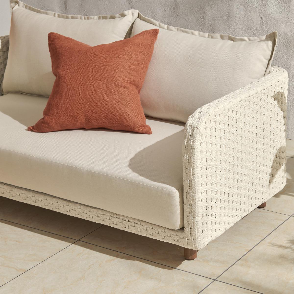 Nayan 2 Seater Woven Garden Sofa, Natural White – image 11