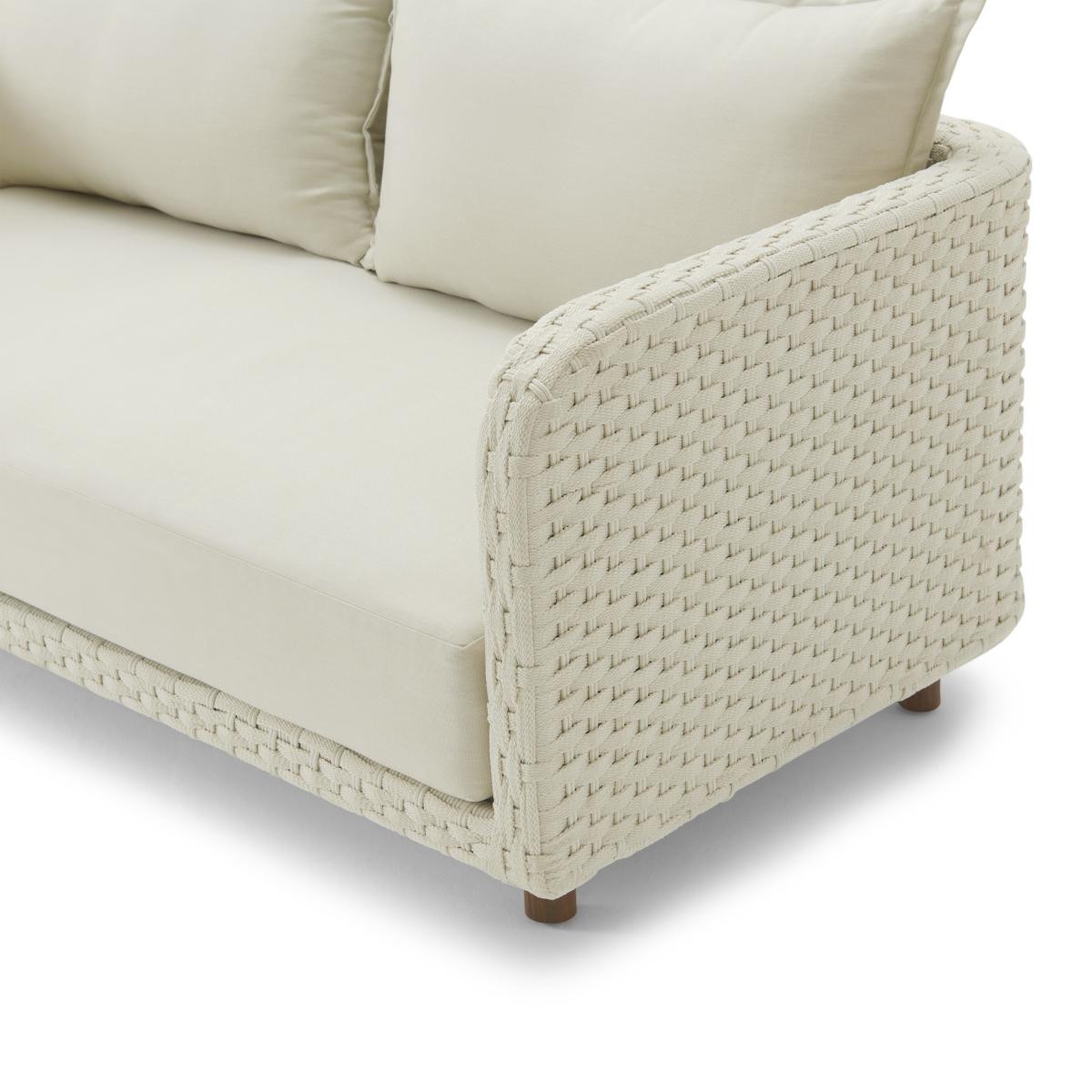 Nayan 2 Seater Woven Garden Sofa, Natural White – image 12