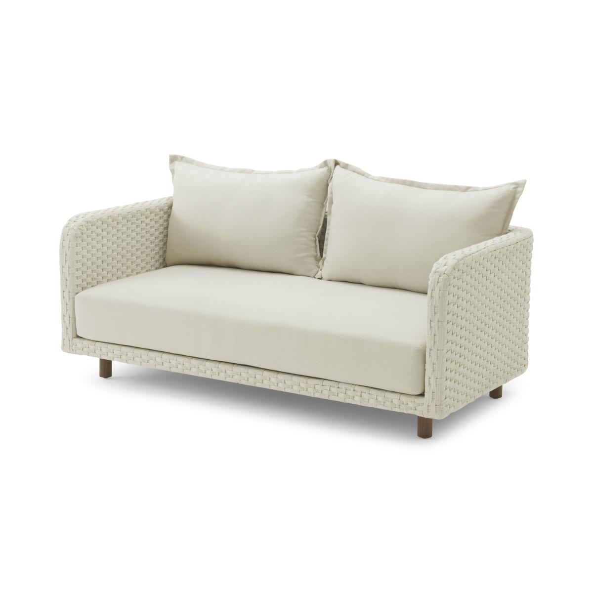 Nayan 2 Seater Woven Garden Sofa, Natural White – image 3