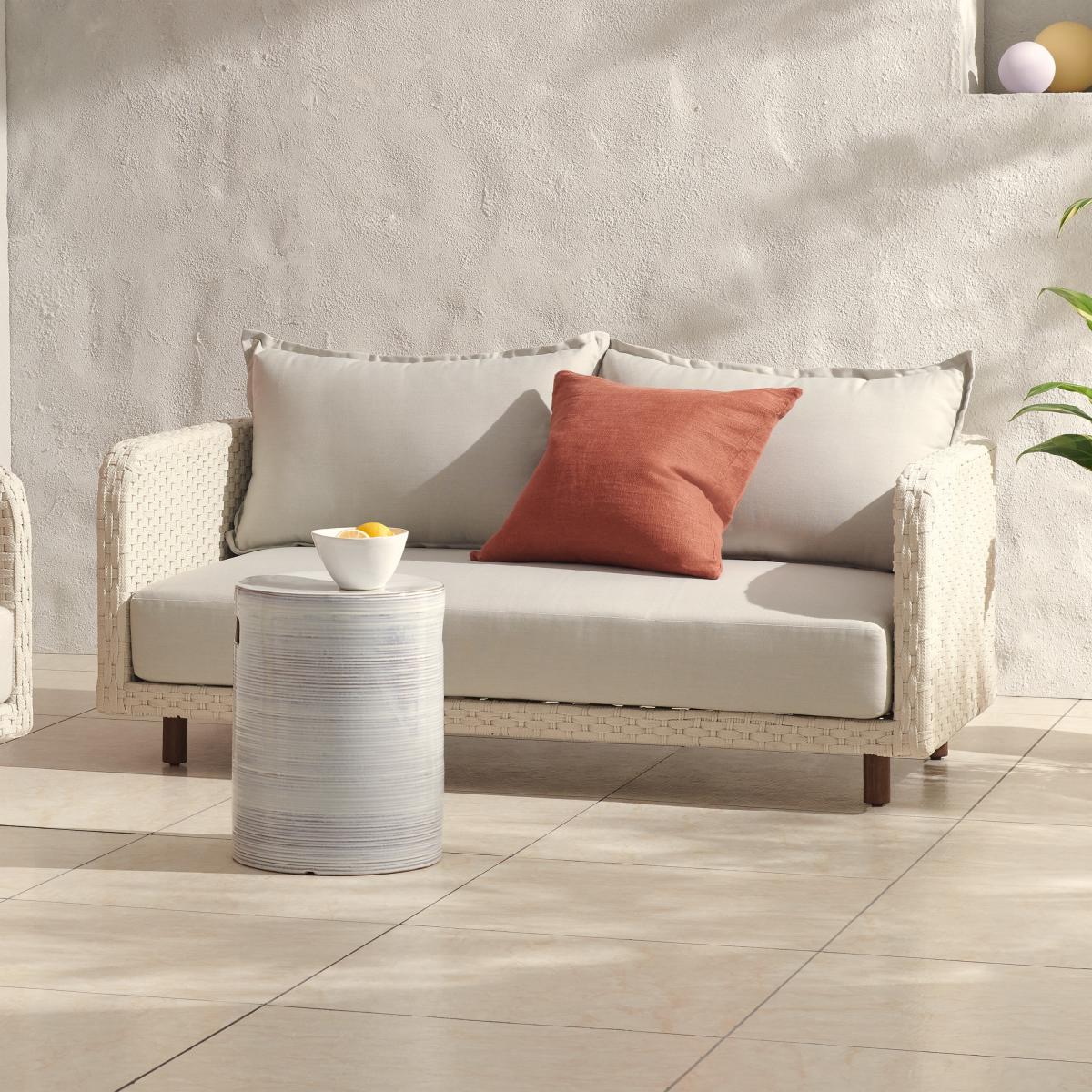 Nayan 2 Seater Woven Garden Sofa, Natural White – image 10