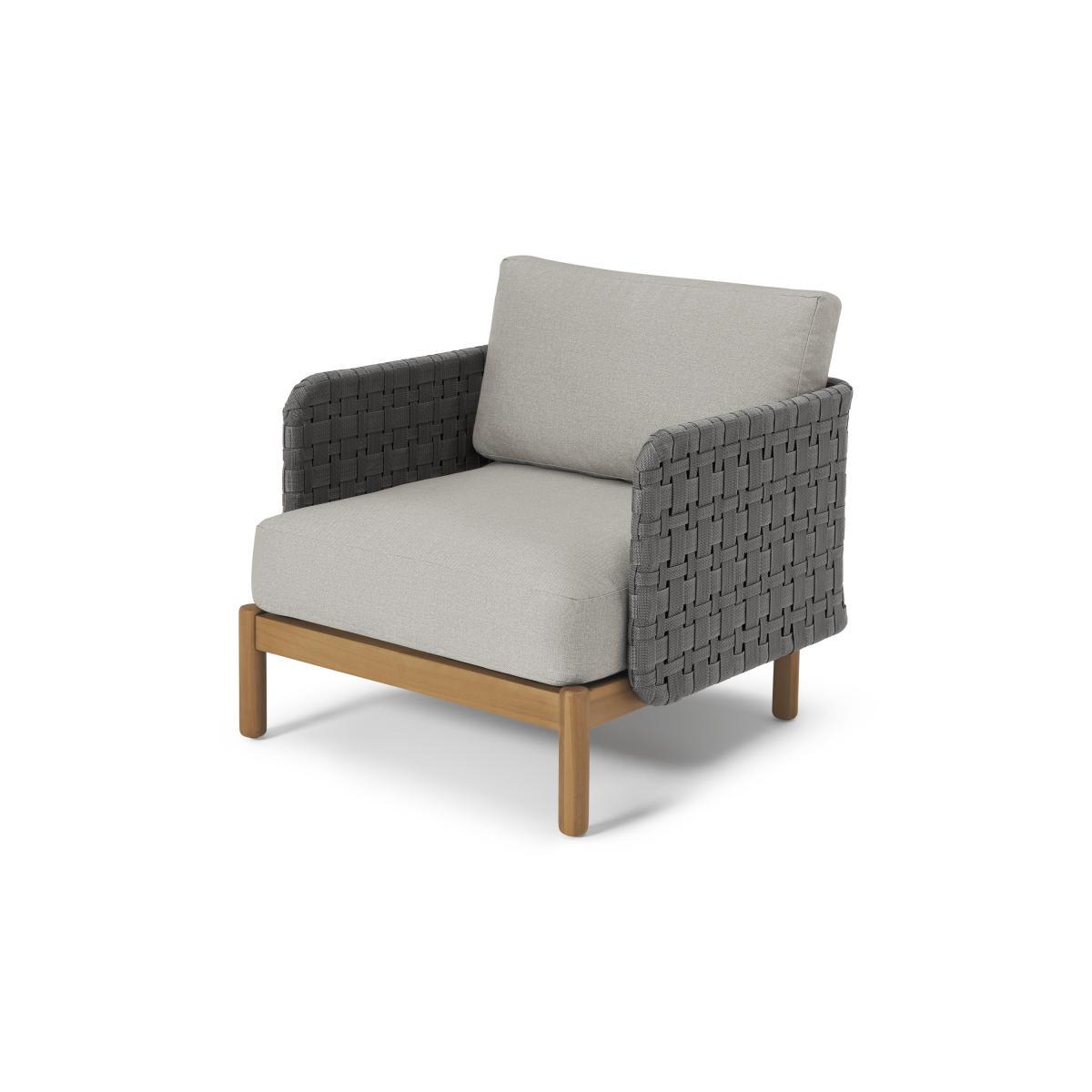 Kolbe Garden Armchair, Grey & Acacia – image 3