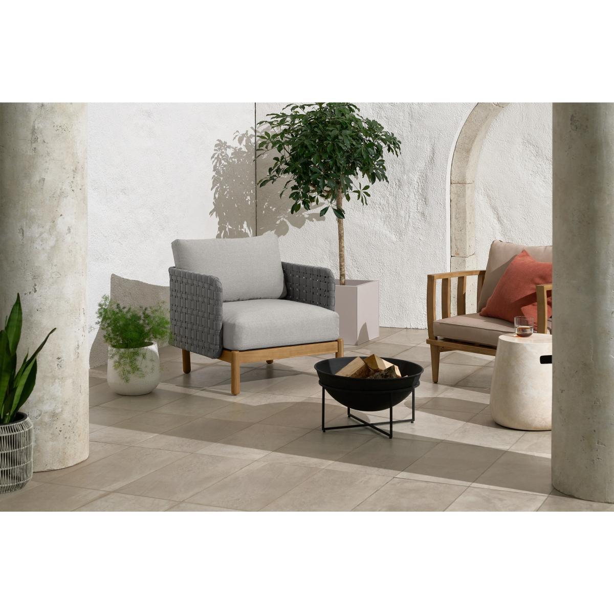 Kolbe Garden Armchair, Grey & Acacia – image 4