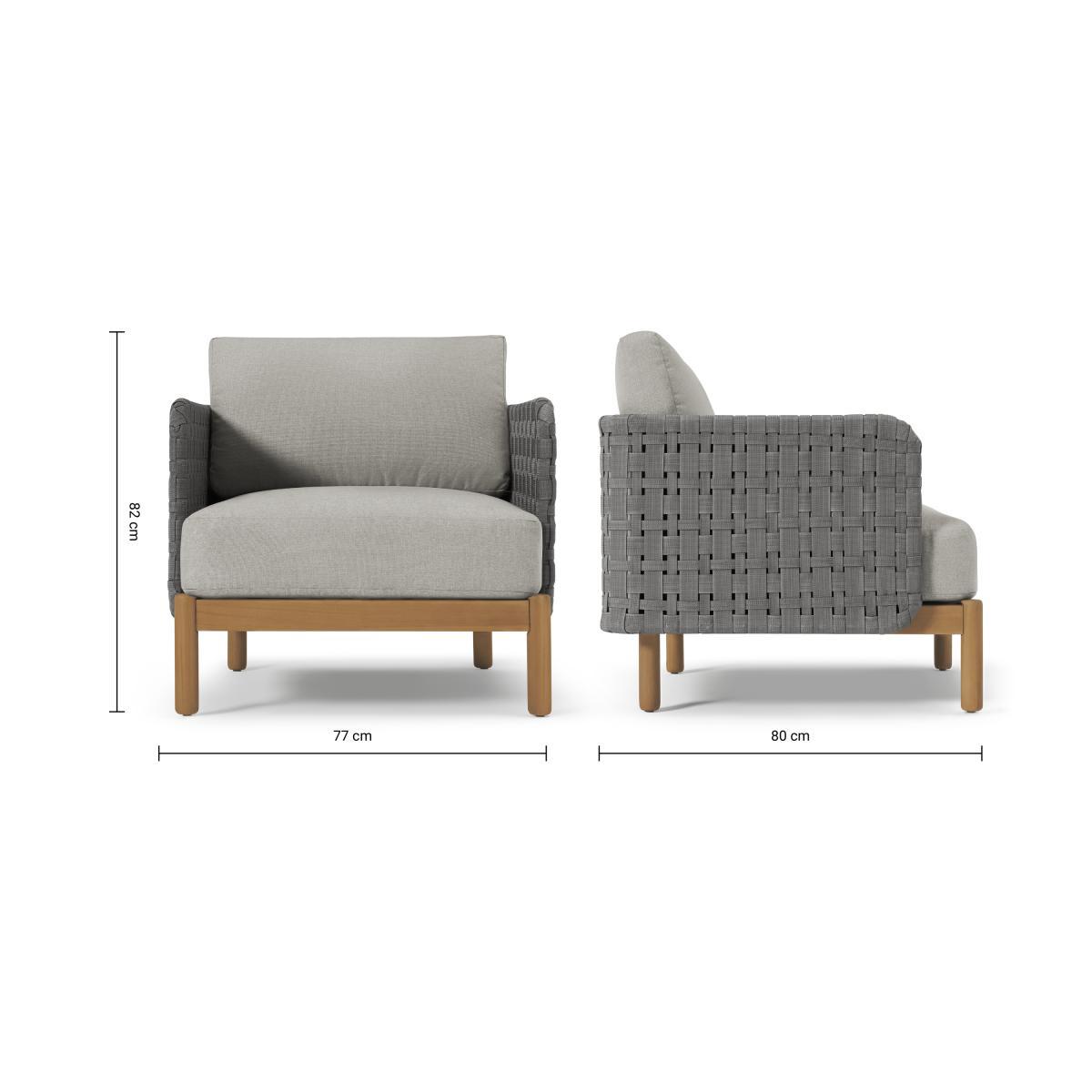 Kolbe Garden Armchair, Grey & Acacia – image 10