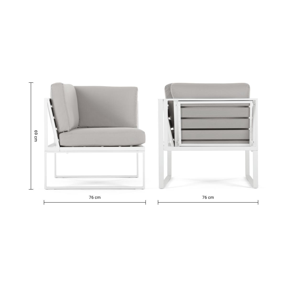 Catania Garden Modular Corner Unit, White and Polywood – image 8