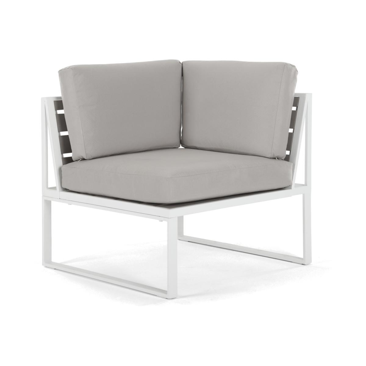 Catania Garden Modular Corner Unit, White and Polywood – image 1