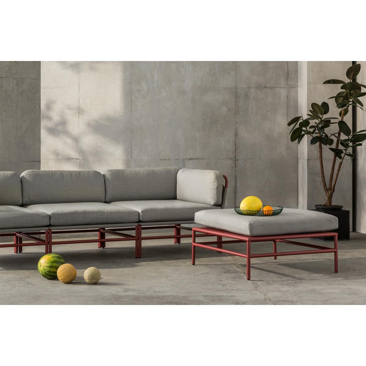 Kian Modular Ottoman, Rust Red and Grey – image 4