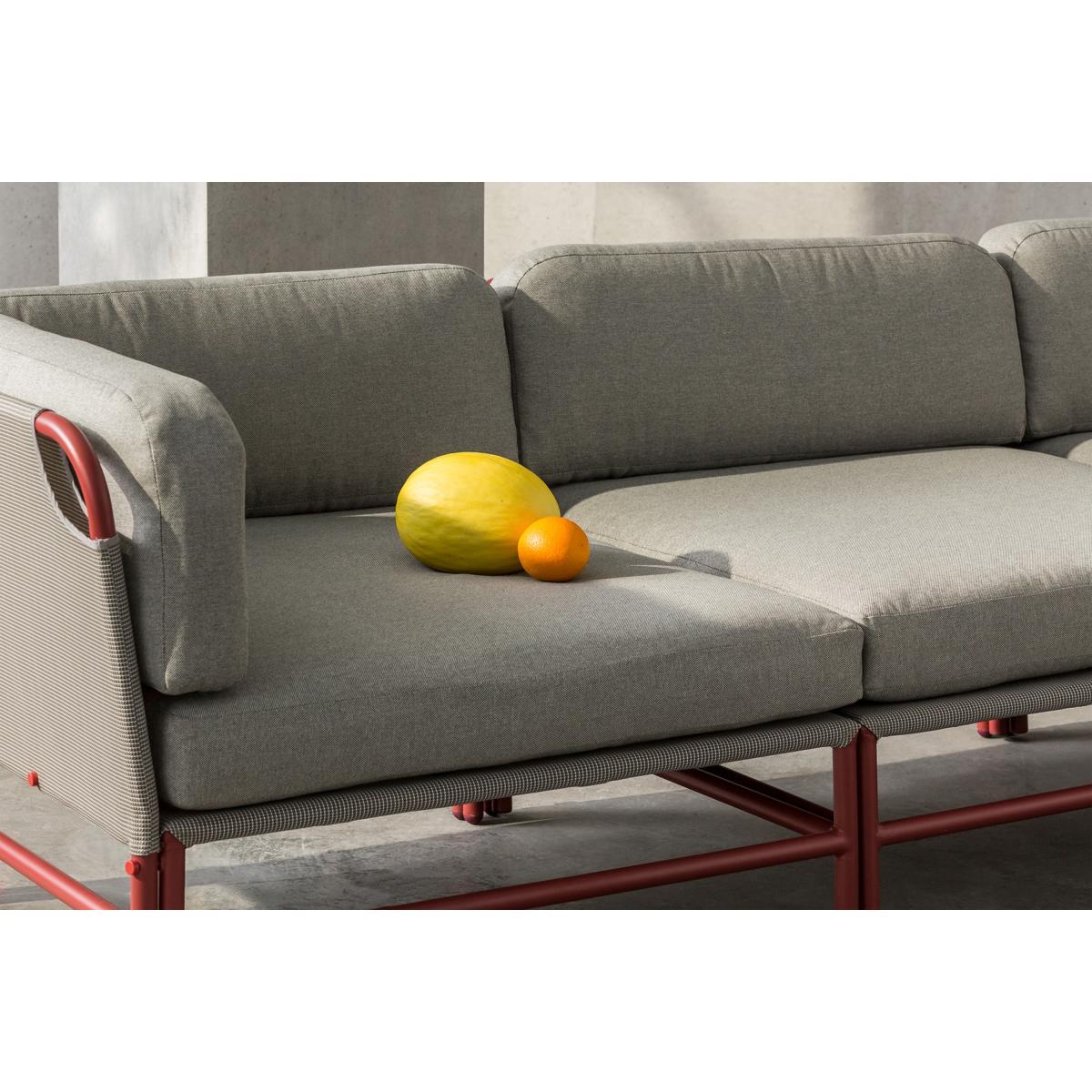 Kian Modular Ottoman, Rust Red and Grey – image 5