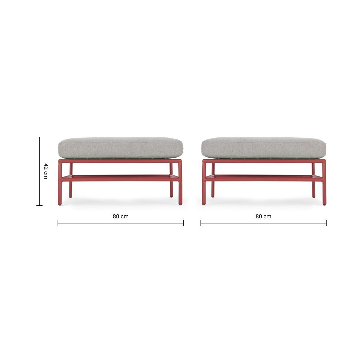 Kian Modular Ottoman, Rust Red and Grey – image 8