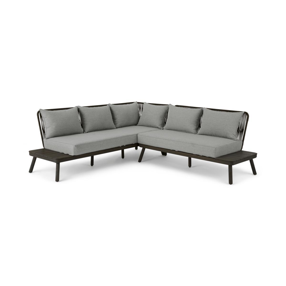 Alif Garden Corner Lounge set, Concrete, Grey and Grey Eucalyptus – image 2