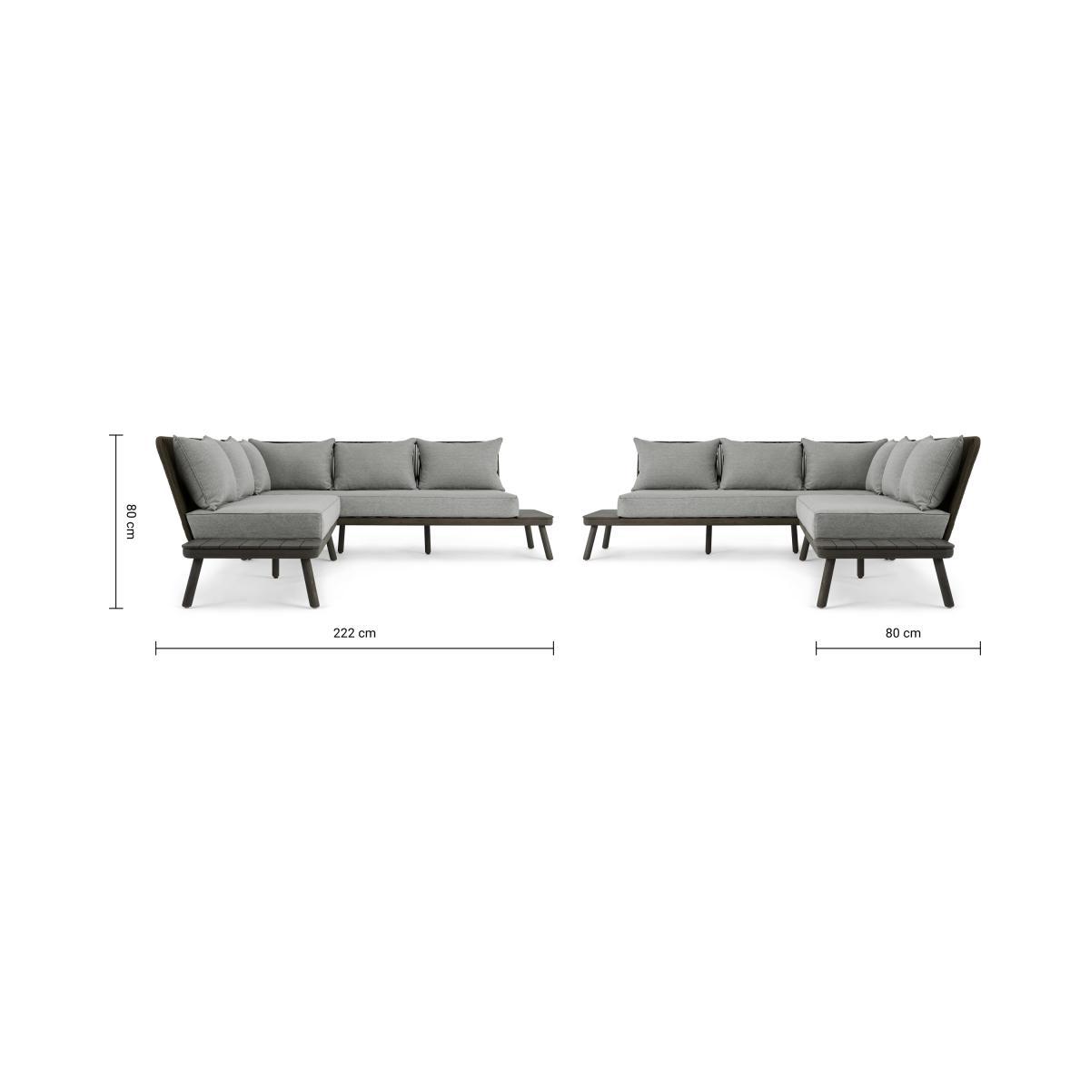 Alif Garden Corner Lounge set, Concrete, Grey and Grey Eucalyptus – image 8