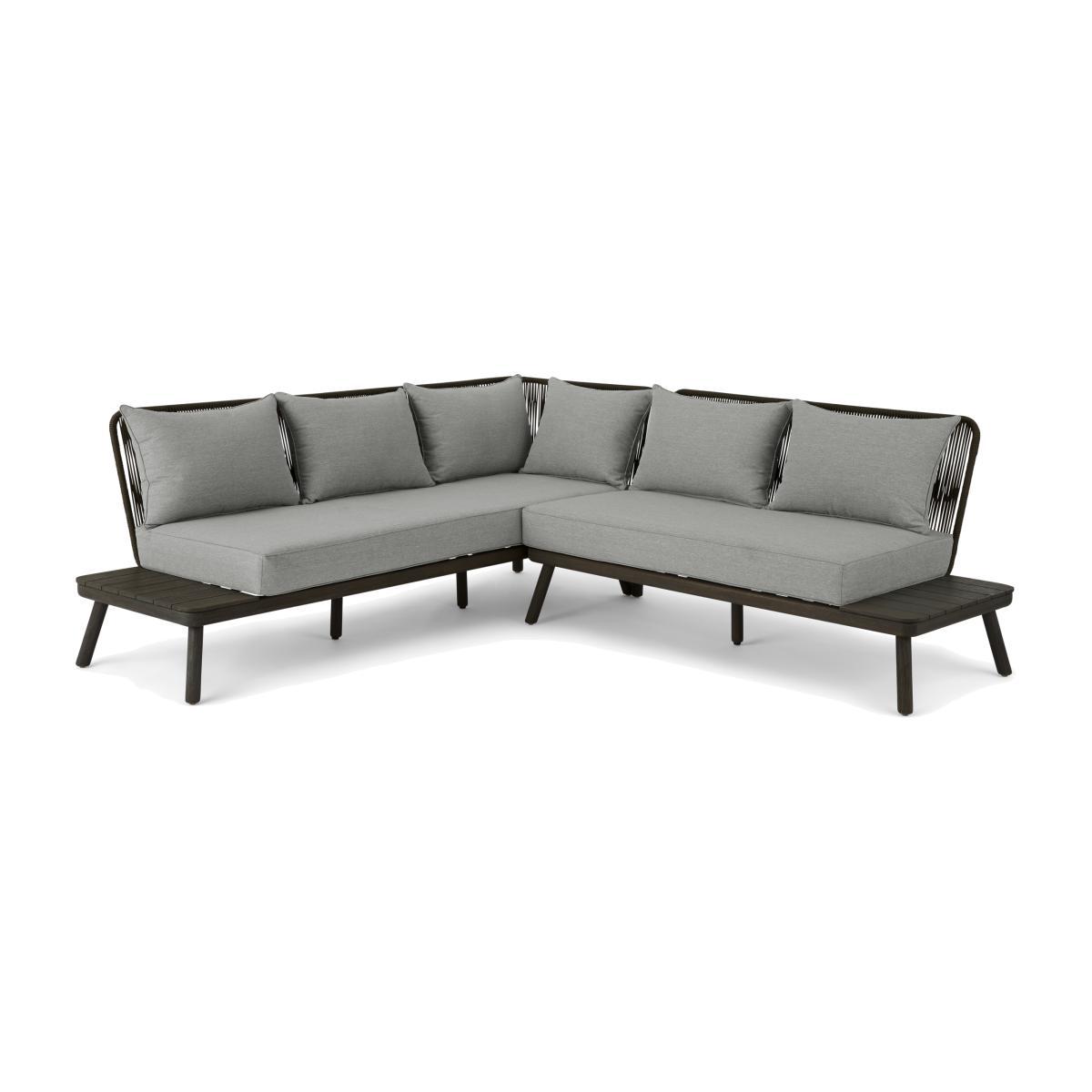 Alif Garden Corner Lounge set, Concrete, Grey and Grey Eucalyptus – image 1