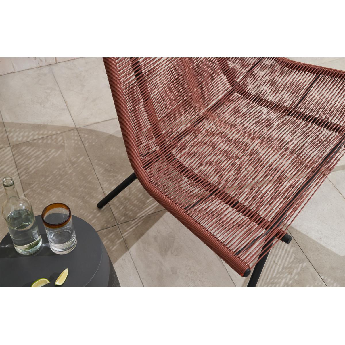 Hedy Garden Chair & Footstool Set, Woven Clay Red & Black – image 4