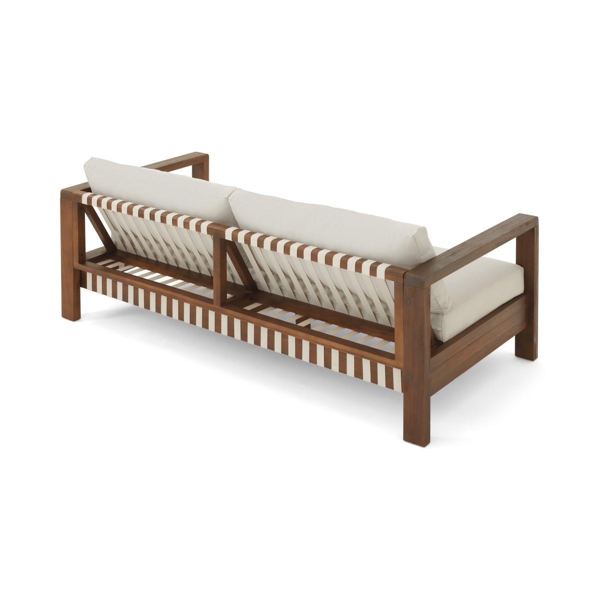 Zambra Garden Lounge Set, Dark Acacia Wood & Natural White – image 6