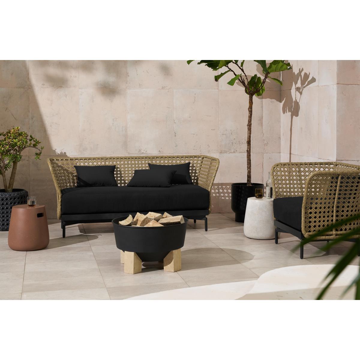 Balawa Garden 3 Seater Sofa, Natural & Grey – image 4