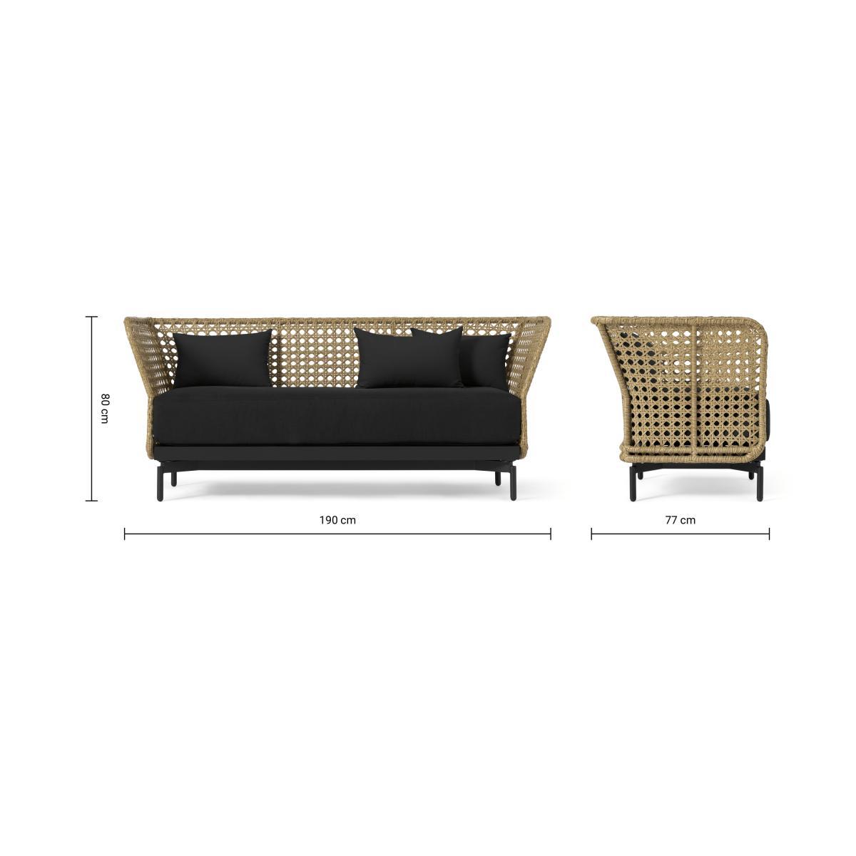 Balawa Garden 3 Seater Sofa, Natural & Grey – image 8
