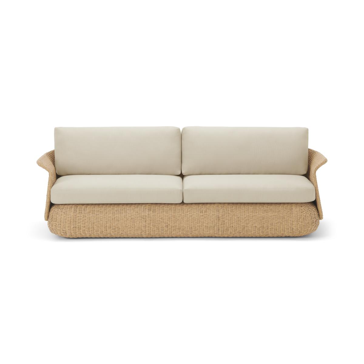 Fonda 3 Seater Garden Sofa, Natural Polyweave & Ecru – image 2