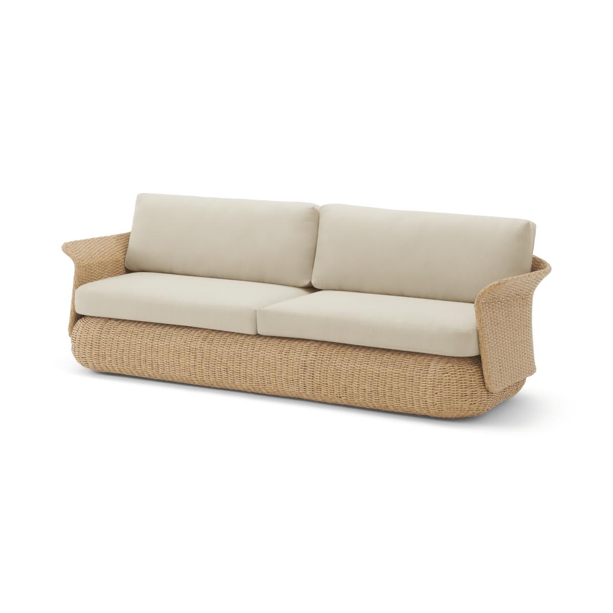 Fonda 3 Seater Garden Sofa, Natural Polyweave & Ecru – image 3