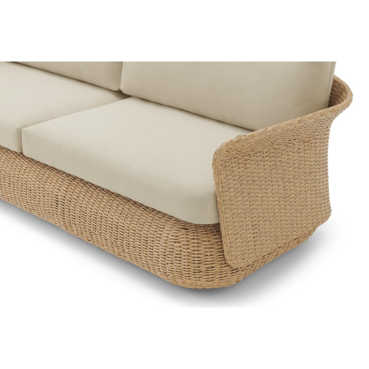Fonda 3 Seater Garden Sofa, Natural Polyweave & Ecru – image 6