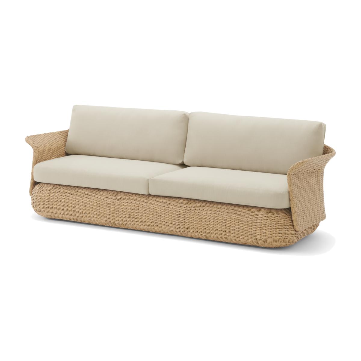 Fonda 3 Seater Garden Sofa, Natural Polyweave & Ecru – image 1