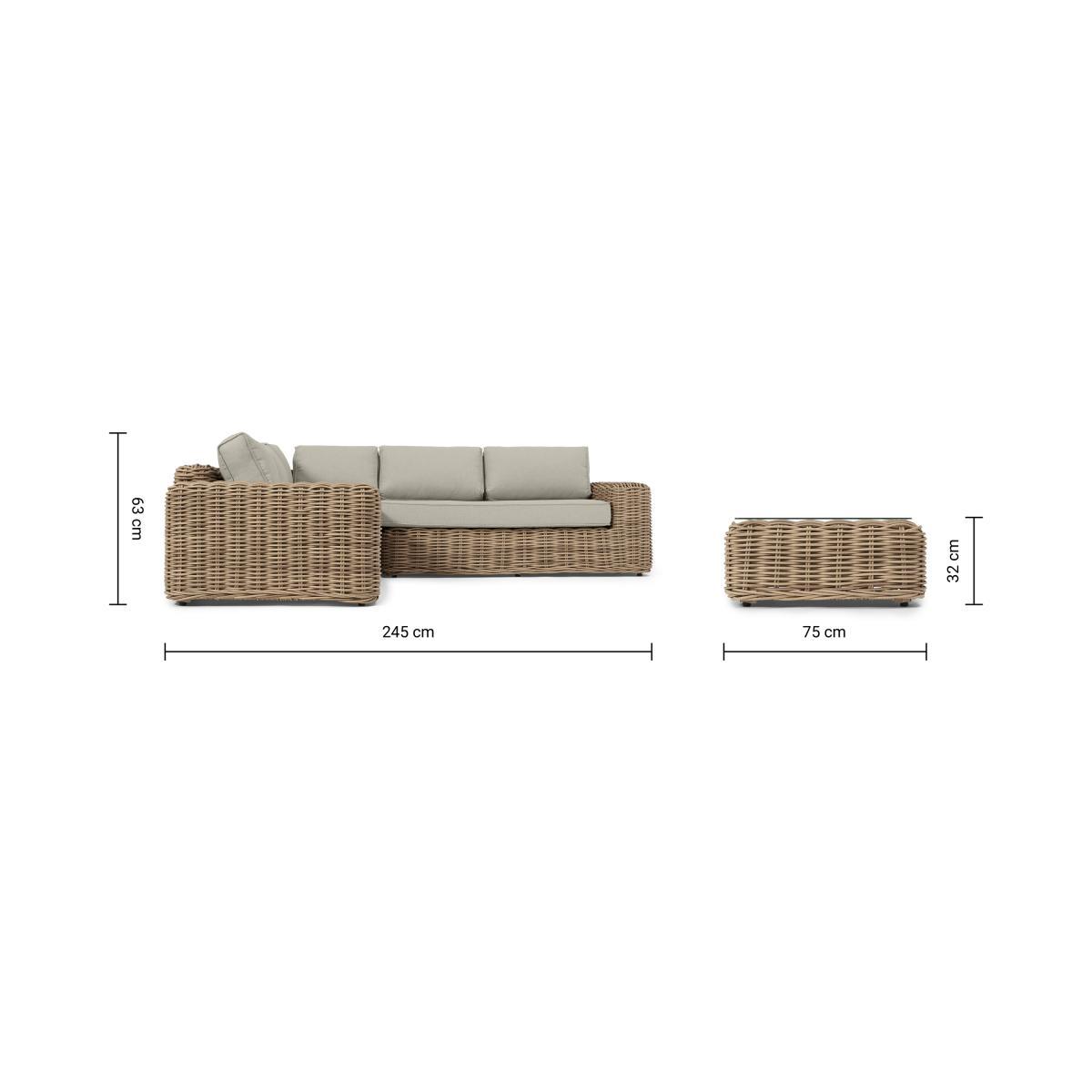 Meera Garden Corner Set, Natural & Cream Polyweave – image 10