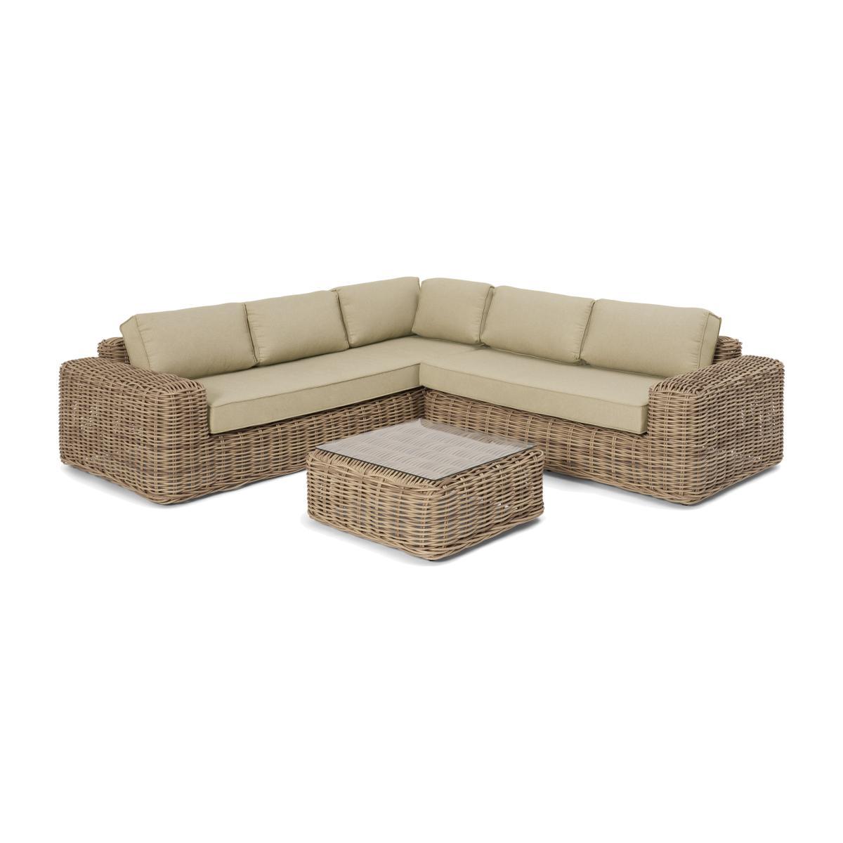 Meera Garden Corner Set, Natural & Cream Polyweave – image 1