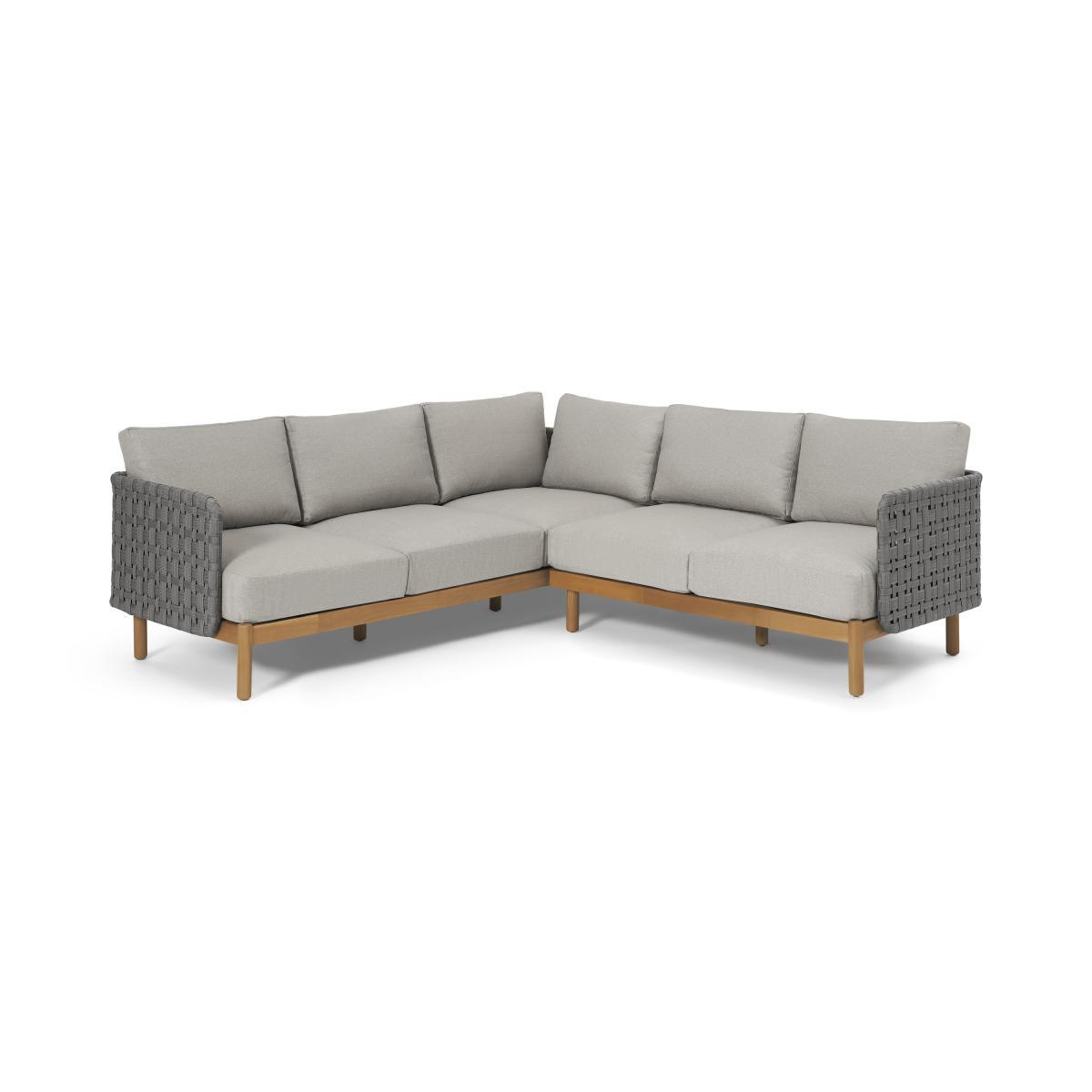 Kolbe Garden Corner Lounge Set, Grey & Acacia – image 2