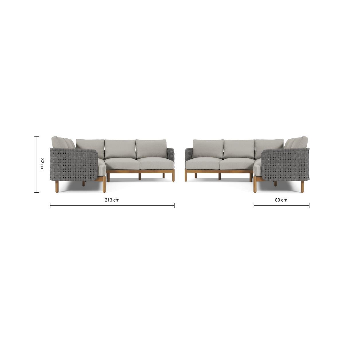 Kolbe Garden Corner Lounge Set, Grey & Acacia – image 10