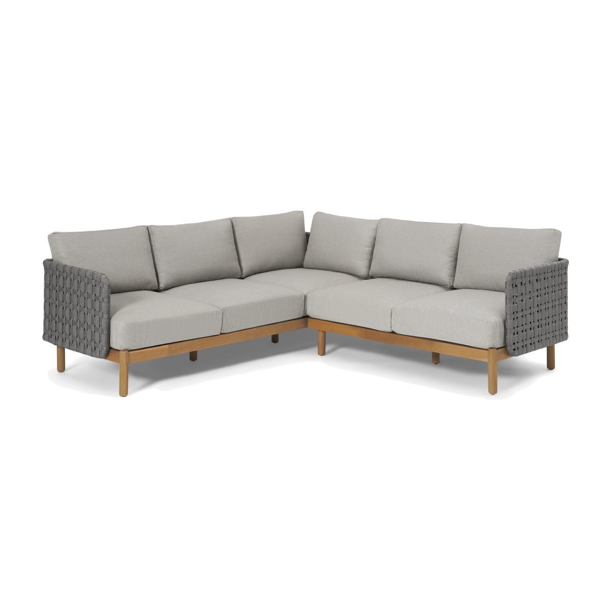Kolbe Garden Corner Lounge Set, Grey & Acacia – image 1
