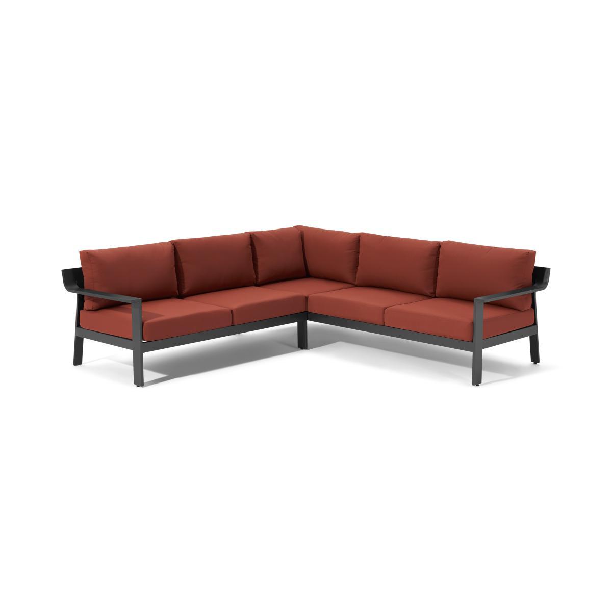 Kochi Garden Corner Lounge Set, Charcoal & Auburn Red – image 2