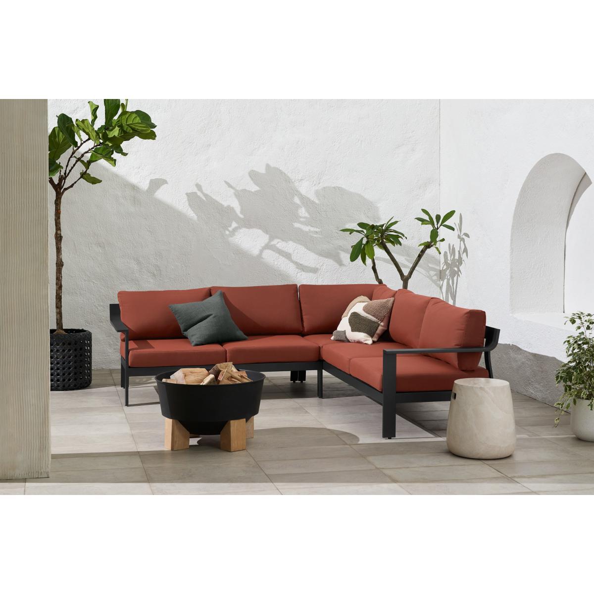Kochi Garden Corner Lounge Set, Charcoal & Auburn Red – image 3