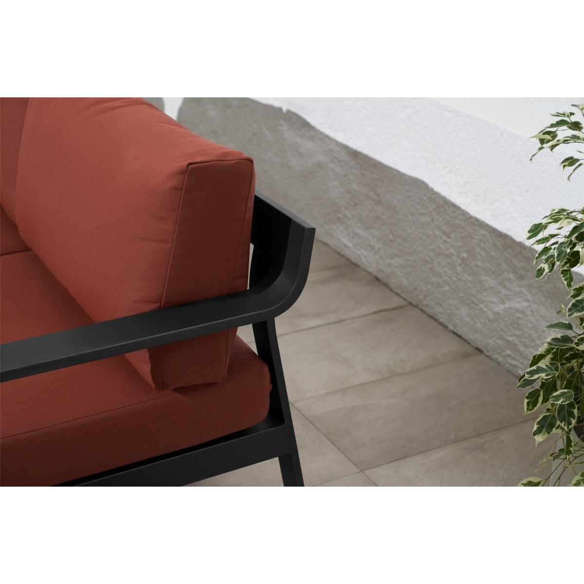 Kochi Garden Corner Lounge Set, Charcoal & Auburn Red – image 4