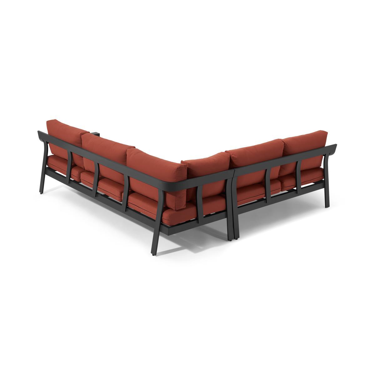 Kochi Garden Corner Lounge Set, Charcoal & Auburn Red – image 6