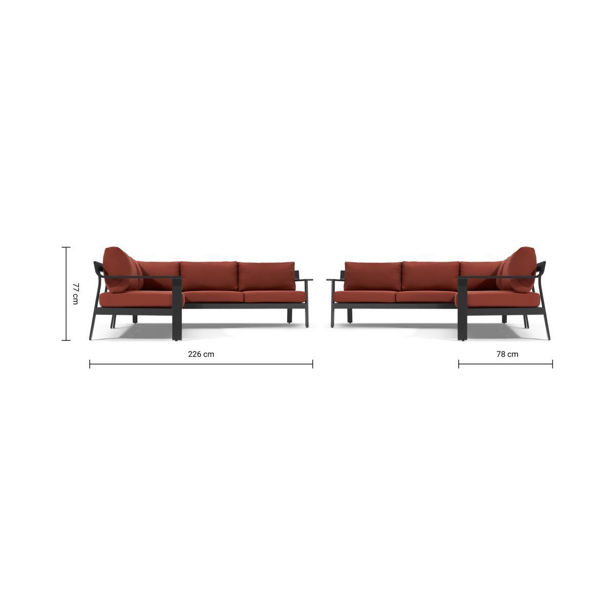Kochi Garden Corner Lounge Set, Charcoal & Auburn Red – image 7