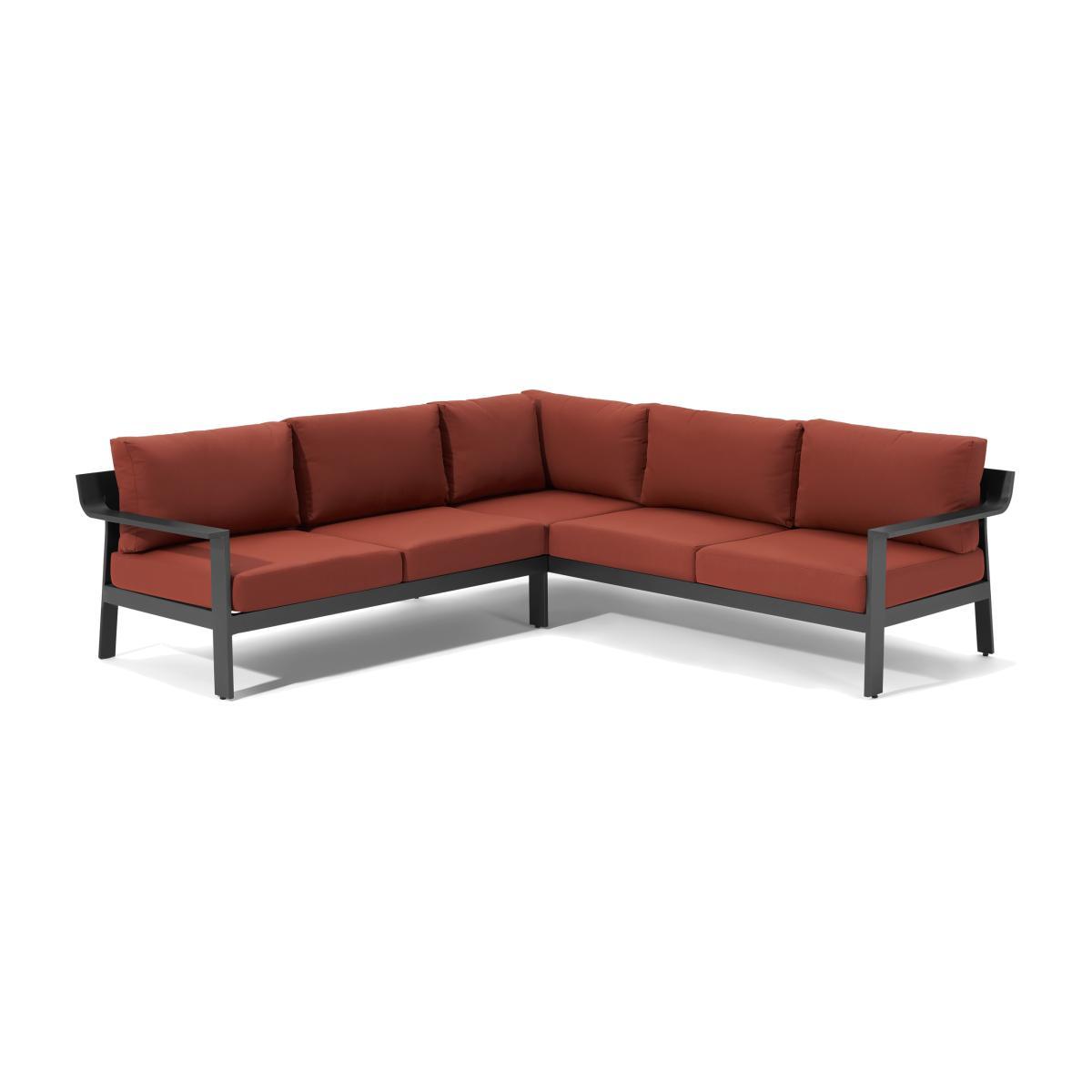 Kochi Garden Corner Lounge Set, Charcoal & Auburn Red – image 1