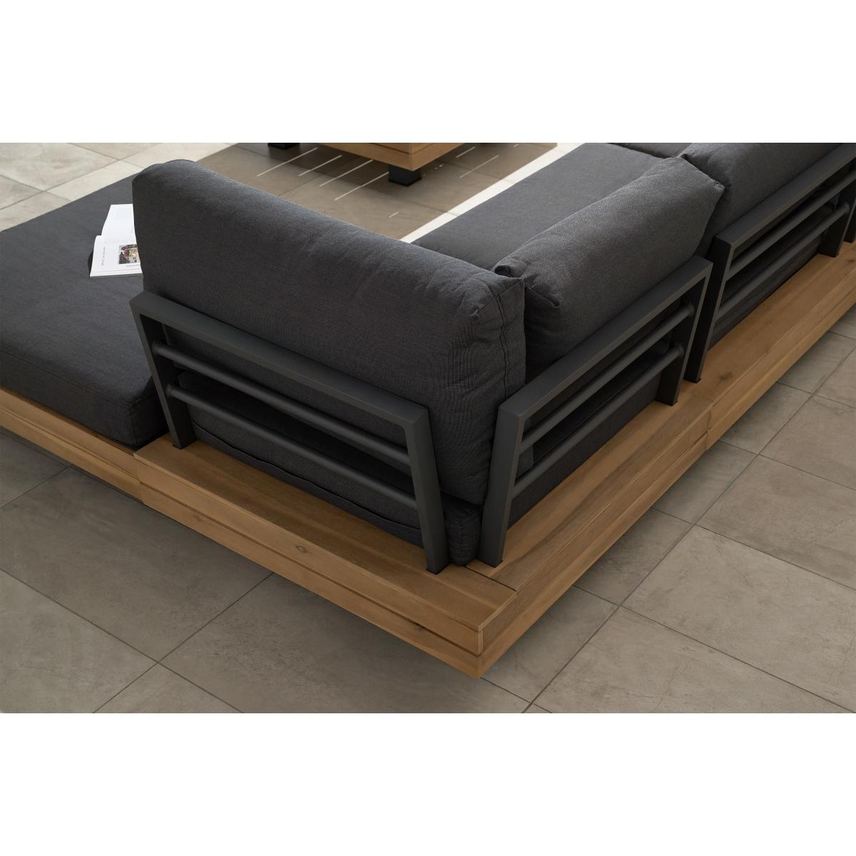 Avarna Corner Modular Lounge Set, Acacia & Grey – image 5