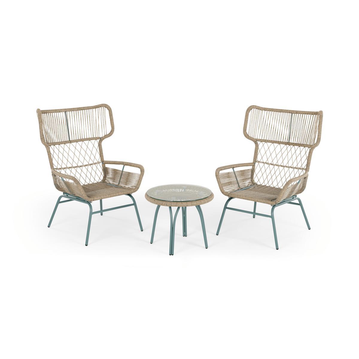 Lyra Garden Lounge Set, Grey and Blue – image 2