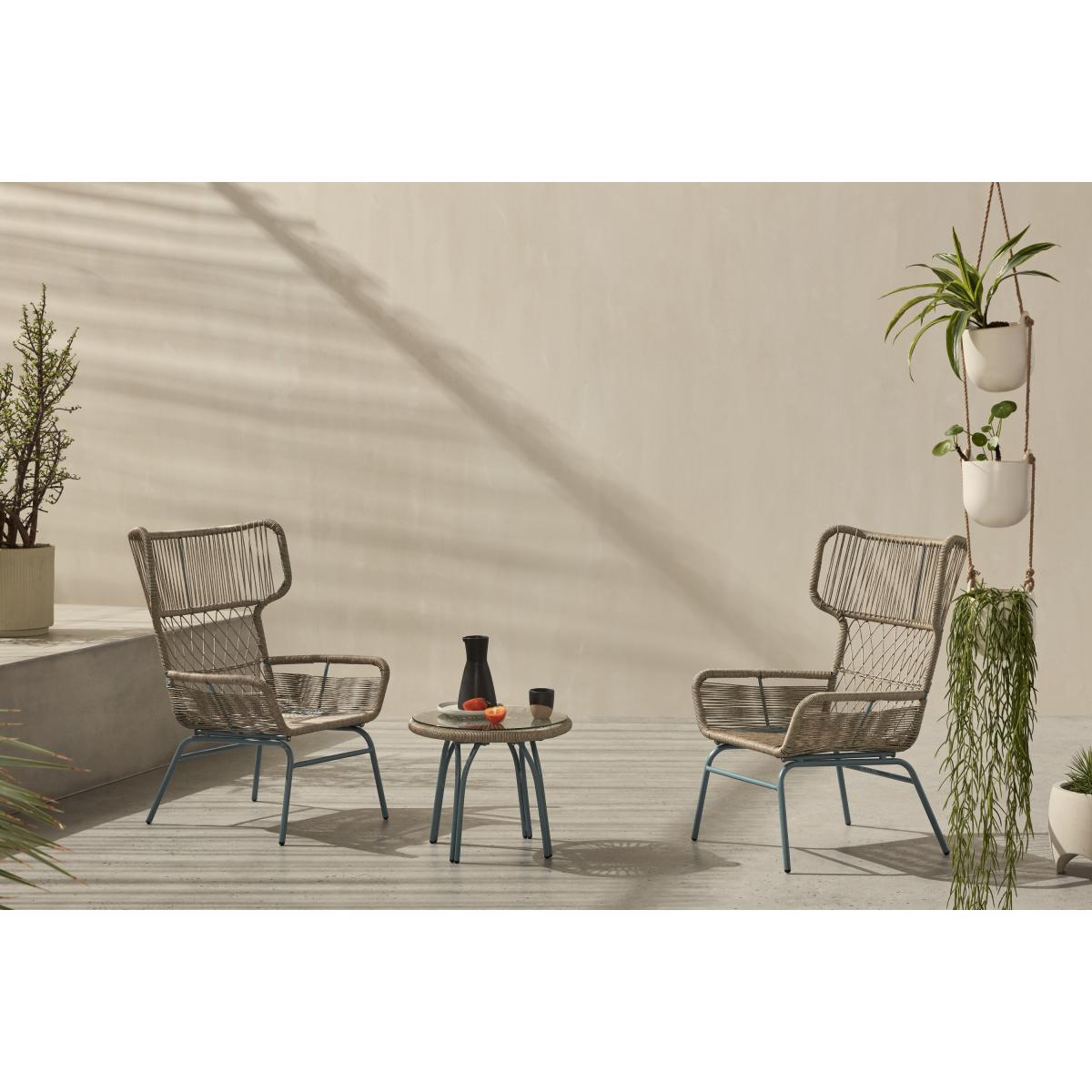 Lyra Garden Lounge Set, Grey and Blue – image 3