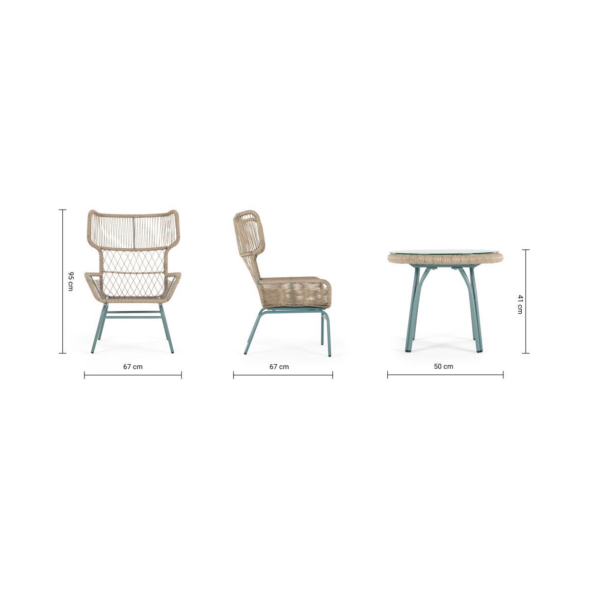 Lyra Garden Lounge Set, Grey and Blue – image 8
