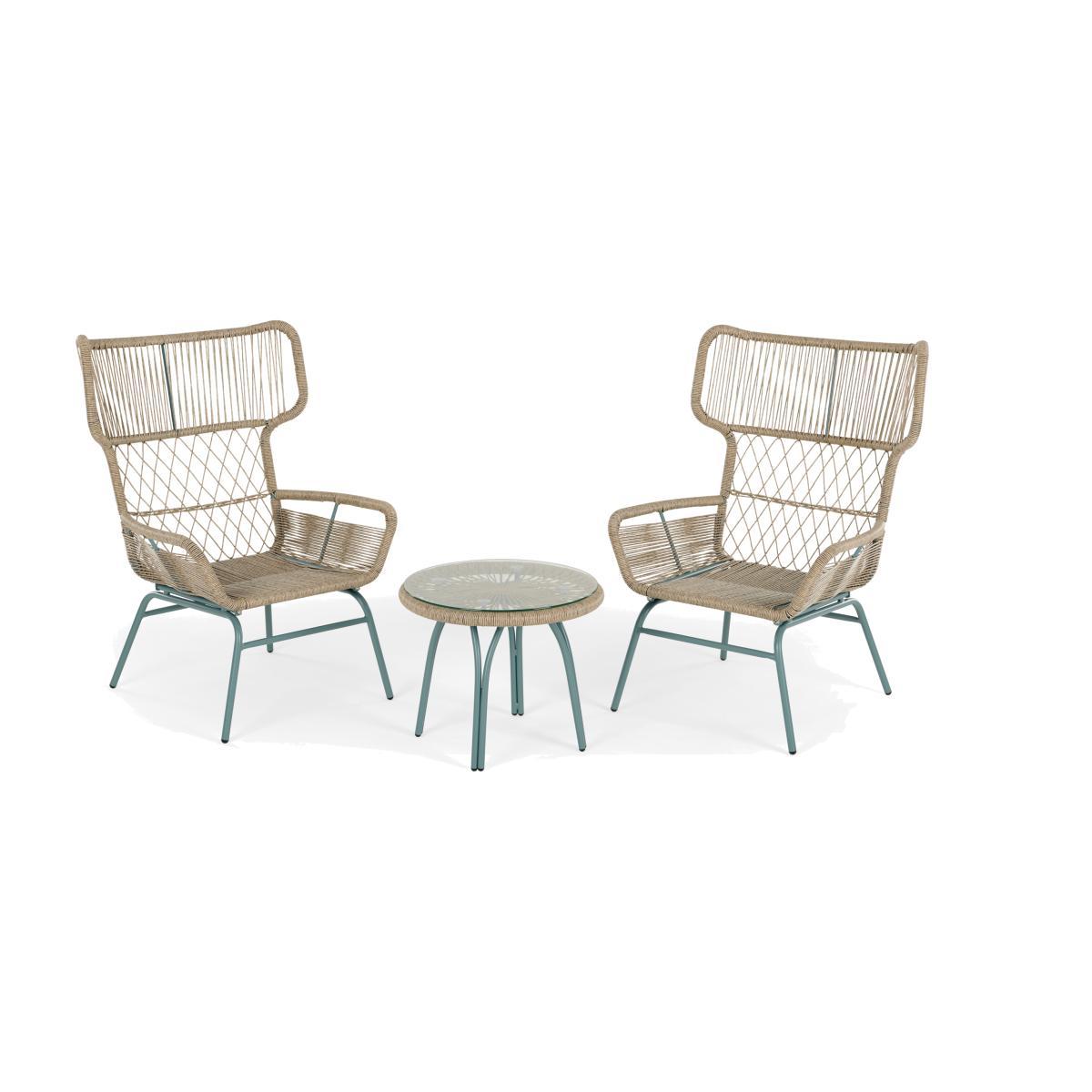 Lyra Garden Lounge Set, Grey and Blue – image 1