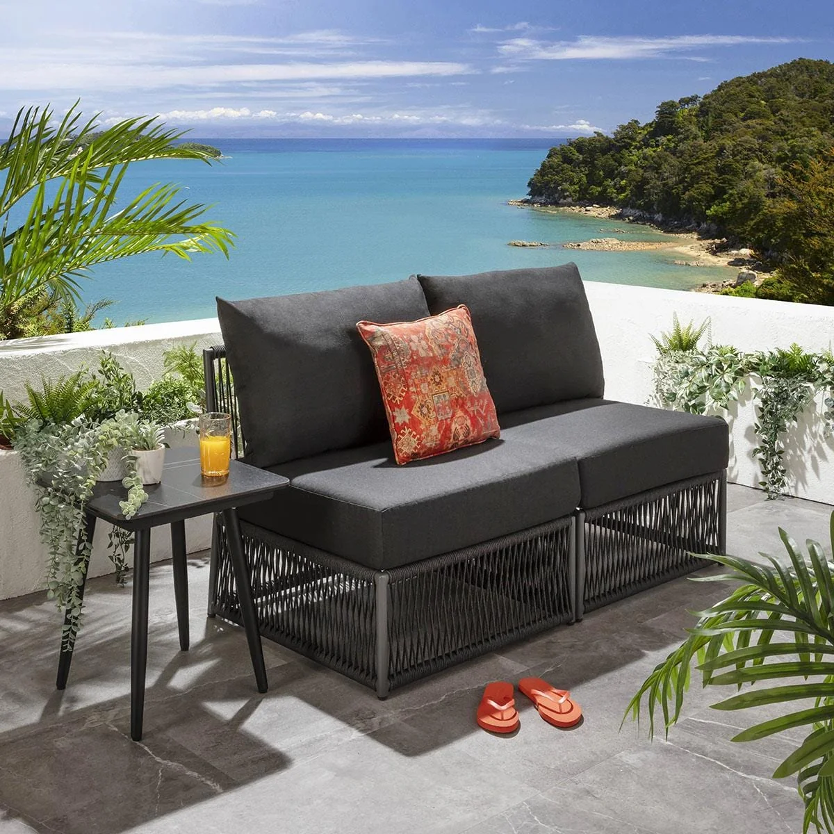 Cole Modular Middle Section Charcoal Black Grey 70x74cm – image 1