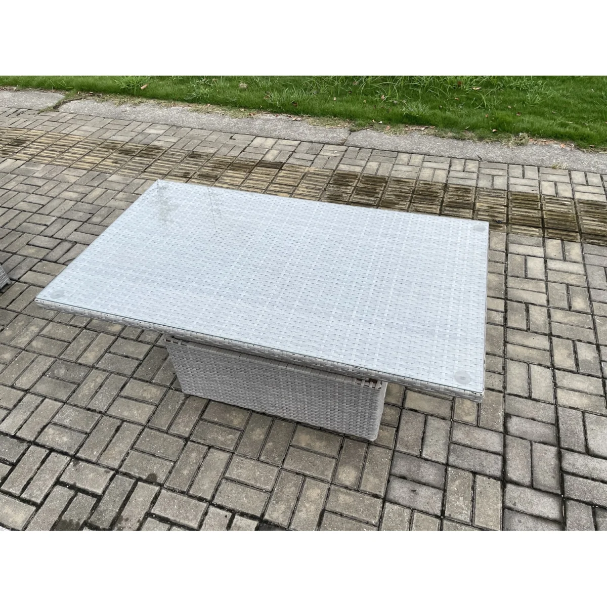 Fimous Rattan Outdoor 6-Seater Garden Sofa Dining Set with Height-Adjustable Table Light Grey - light Grey Mixed – image 5