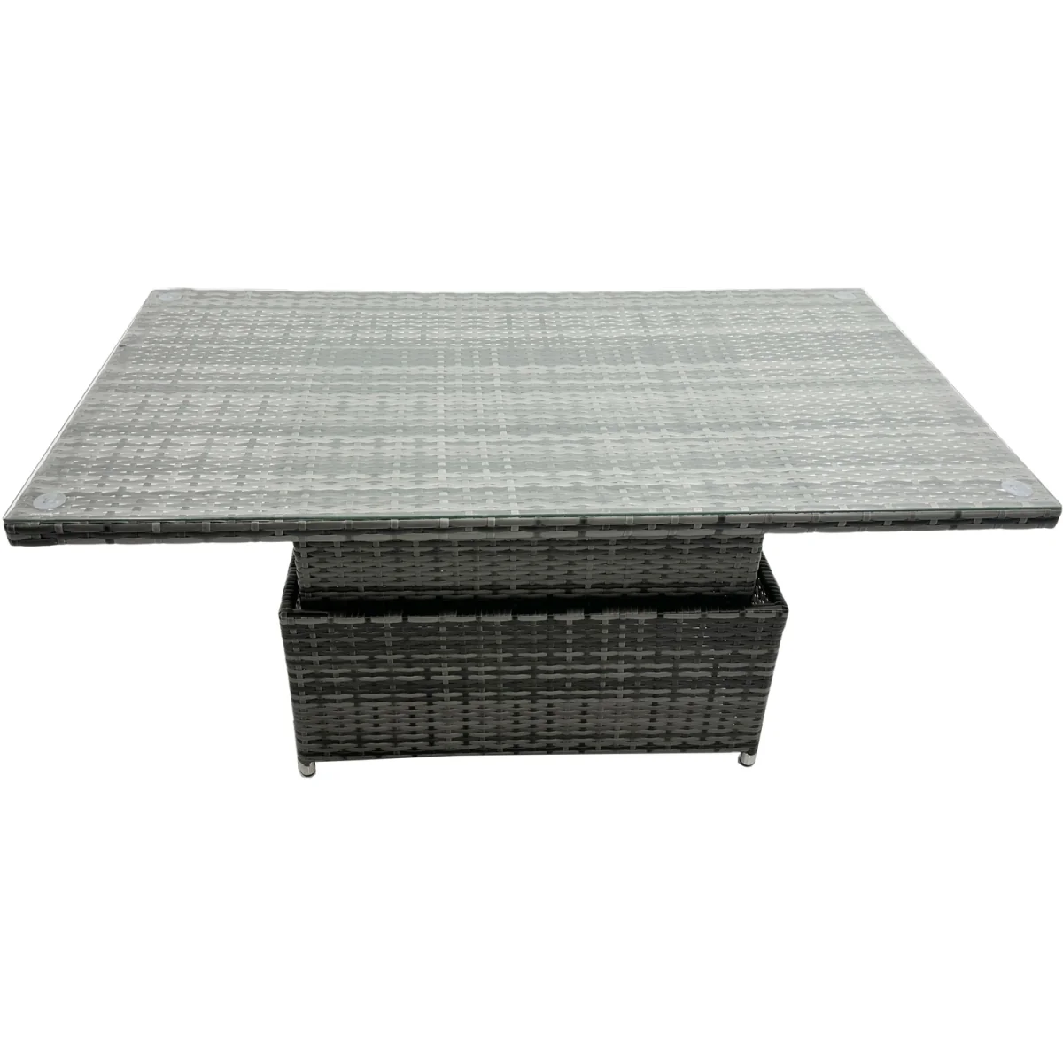 Fimous 11-Seater PE Rattan Outdoor Sofa and Rising Dining Table Set in Dark Grey Mixed. - Light Grey Mixed rattan with dark grey fabric – image 3
