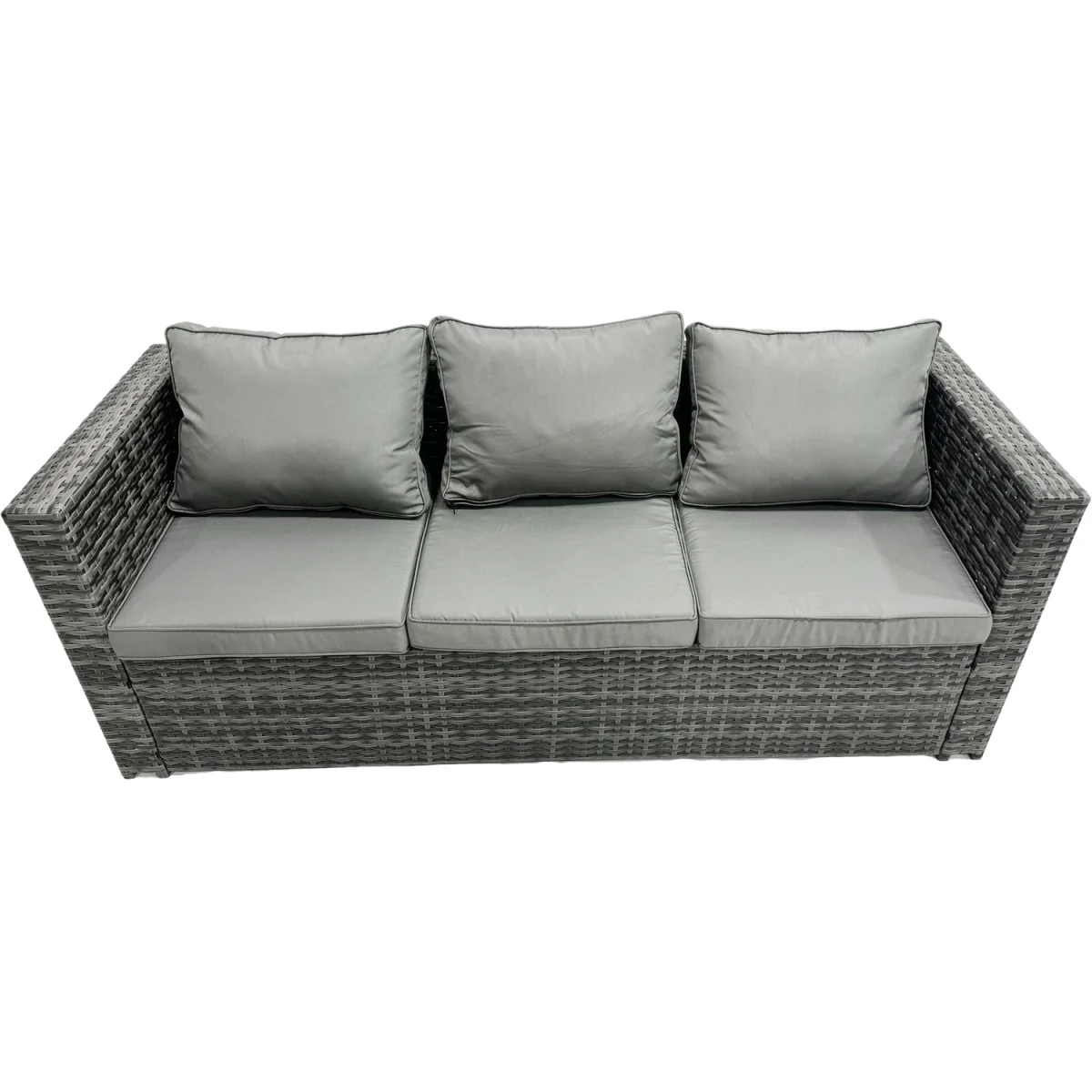 Fimous 11-Seater PE Rattan Outdoor Sofa and Rising Dining Table Set in Dark Grey Mixed. - Light Grey Mixed rattan with dark grey fabric – image 4