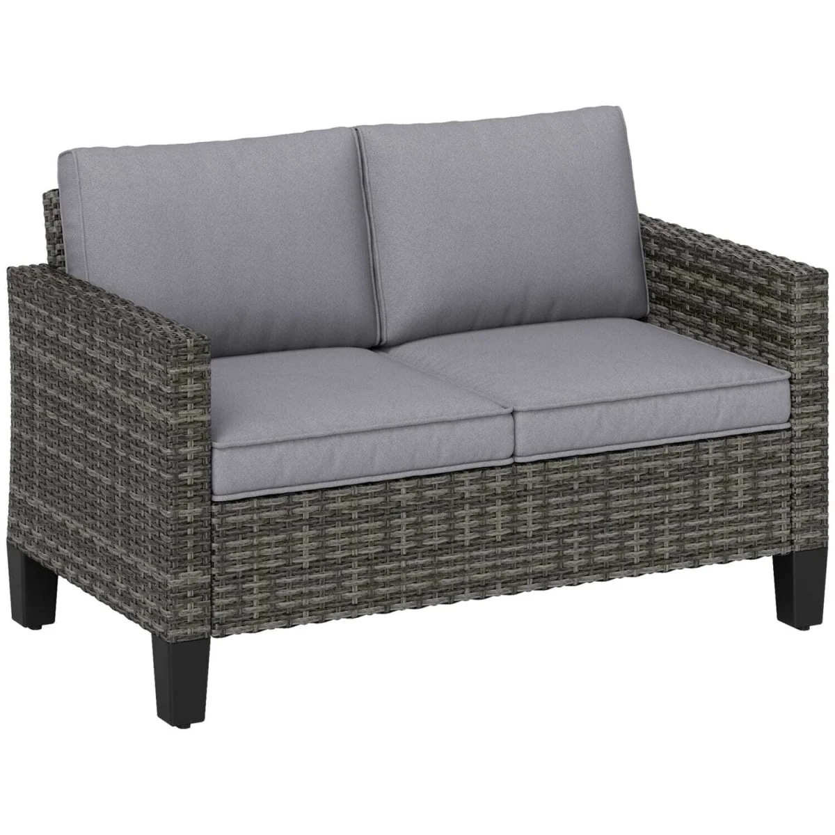 Nolo Dark Grey 2-Seater Outdoor Sofa with Cushions – image 2