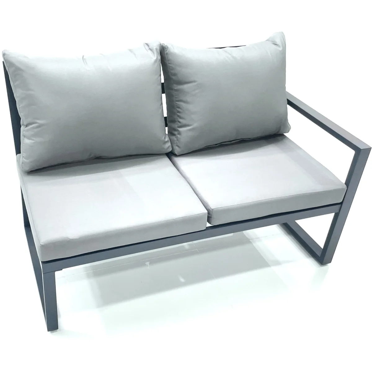 Fimous 10-Seater Outdoor Aluminum Corner Sofa Garden Set with Rising Tempered Glass Table. - Dark Grey – image 3