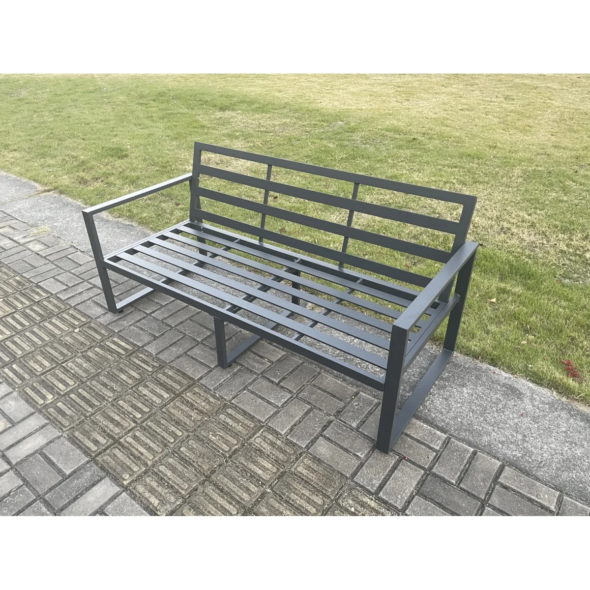Fimous Aluminium Outdoor 3-Seater Sofa Dark Grey - Dark Grey – image 4