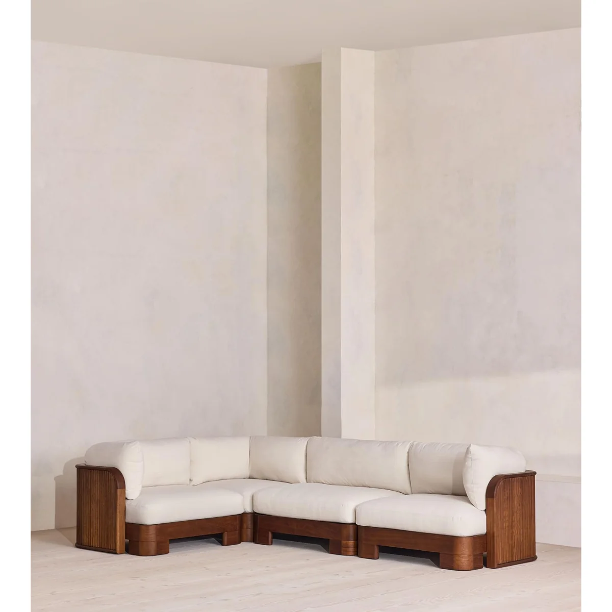 Odell Outdoor L-Shape Sofa, Off White, UK & EU – image 2