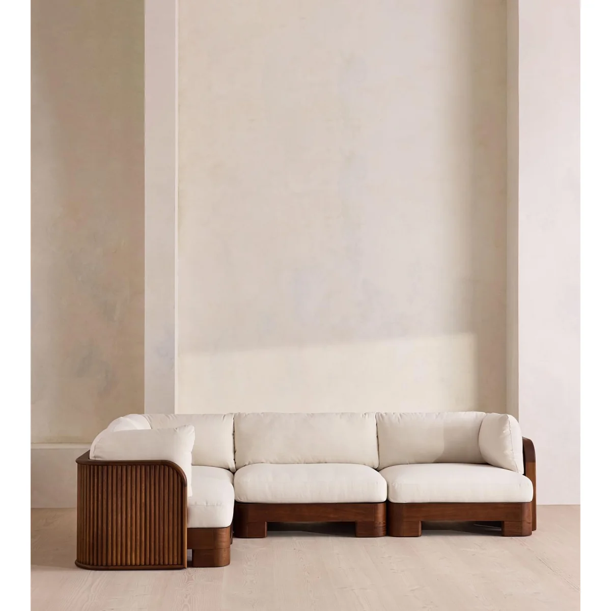 Odell Outdoor L-Shape Sofa, Off White, UK & EU – image 3
