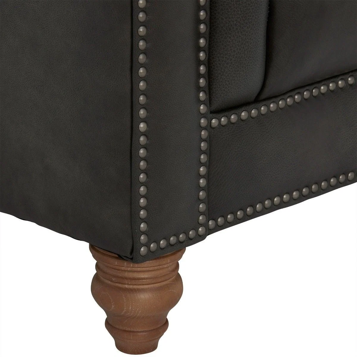 Ullswater Leather 4 Seater Chesterfield Sofa, Grey | Barker & Stonehouse – image 4